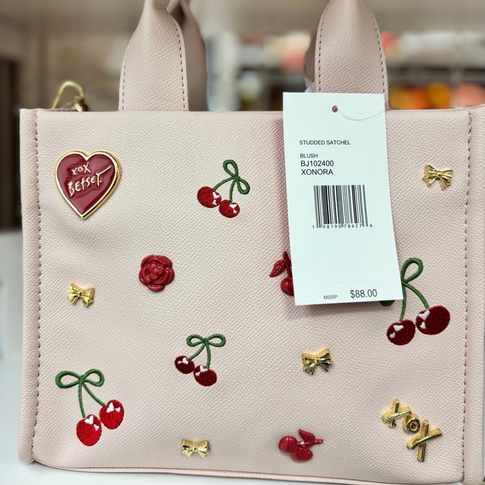 NWT Betsey Johnson Xonora 3-Way Studded Satchel Tote Bag - Picture 10 of 14